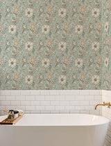 York Liora Aqua Floral Trail Wallpaper