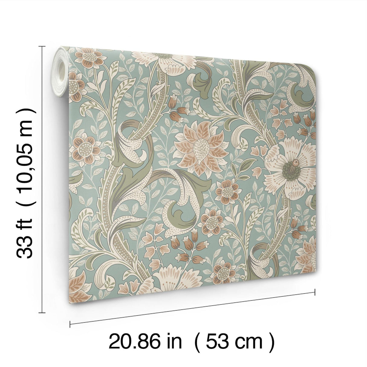 York Liora Aqua Floral Trail Wallpaper
