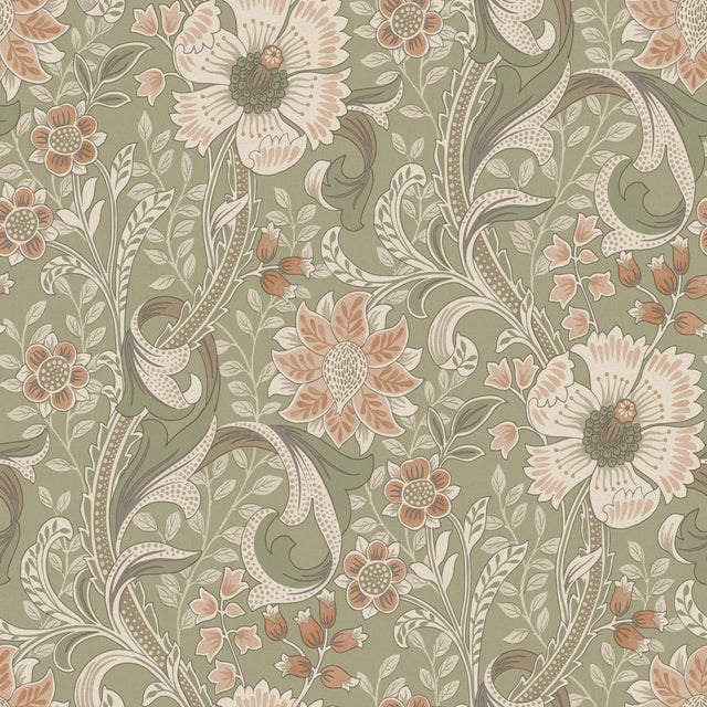 York Liora Green Floral Trail Wallpaper