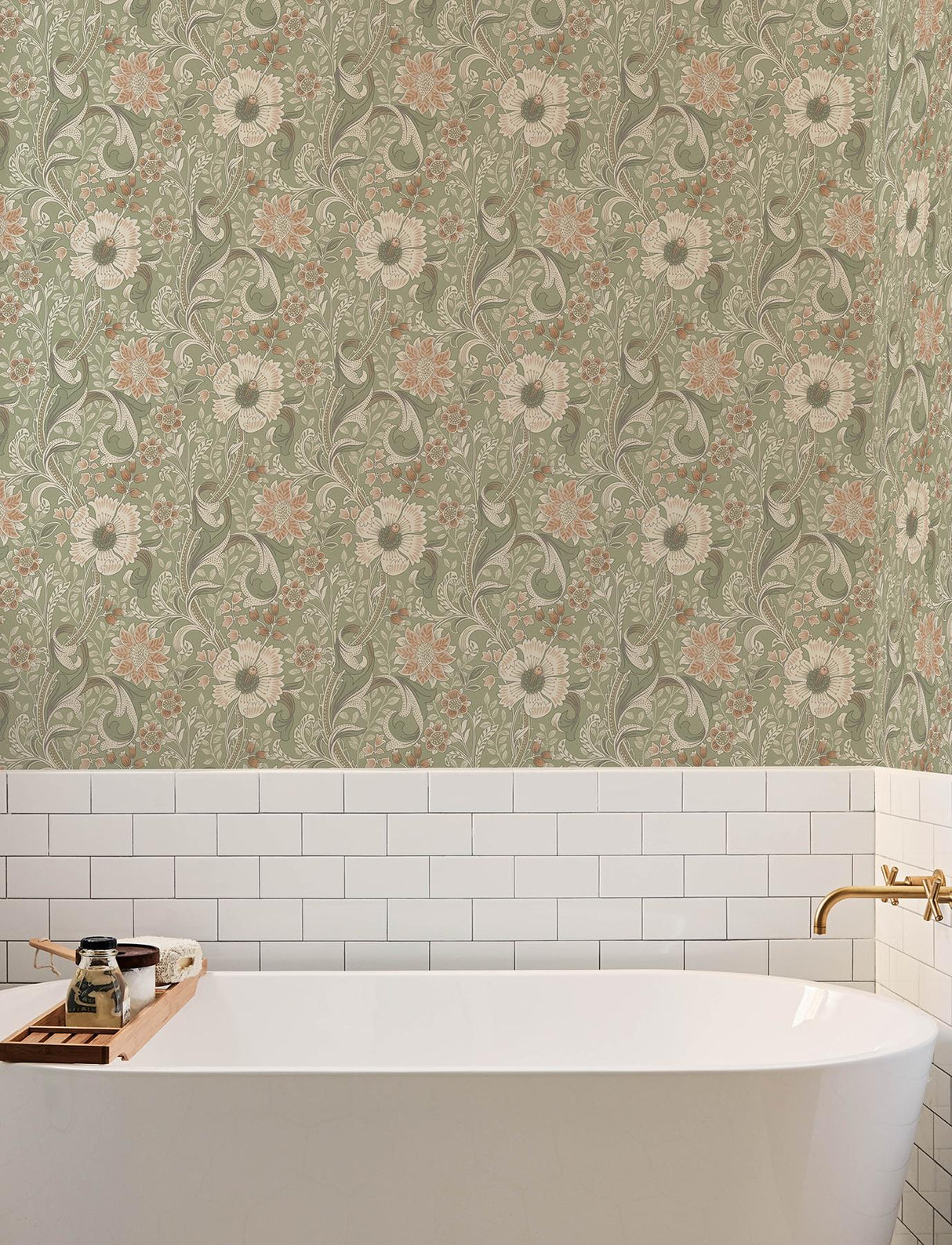 York Liora Green Floral Trail Wallpaper