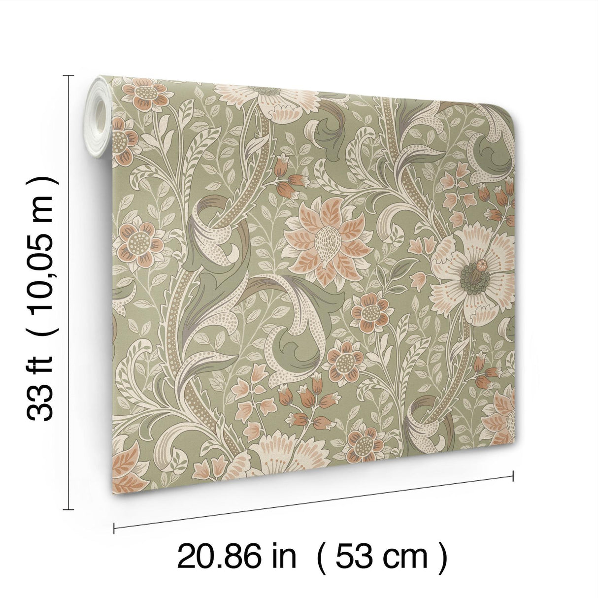 York Liora Green Floral Trail Wallpaper