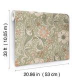 York Liora Green Floral Trail Wallpaper