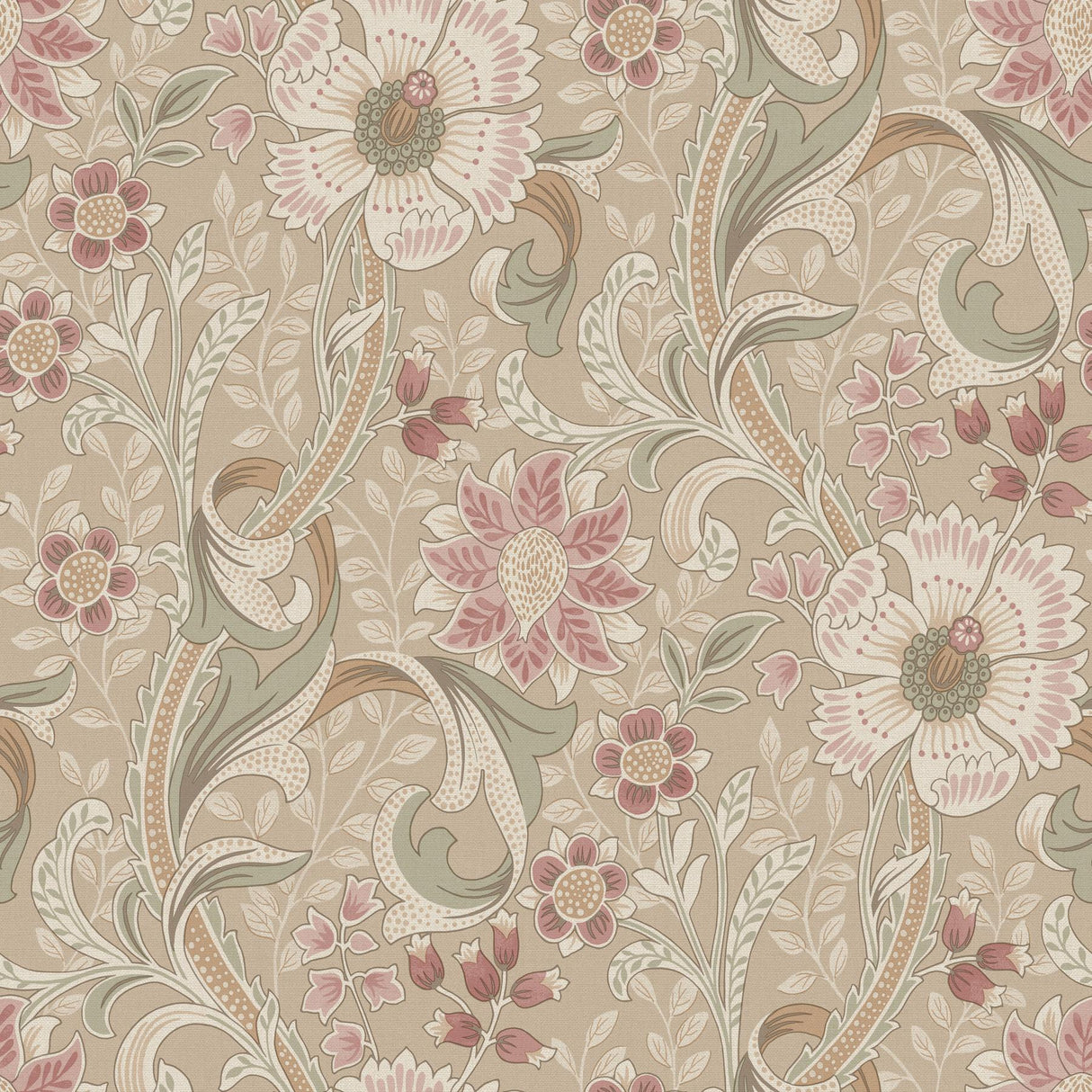 York Liora Taupe Floral Trail Wallpaper