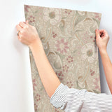 York Liora Taupe Floral Trail Wallpaper