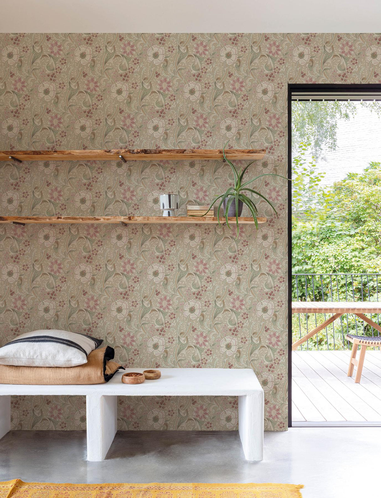 York Liora Taupe Floral Trail Wallpaper