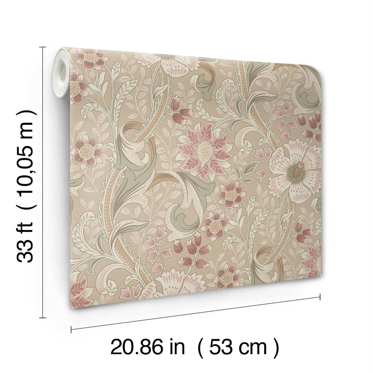 York Liora Taupe Floral Trail Wallpaper