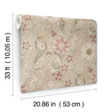 York Liora Taupe Floral Trail Wallpaper