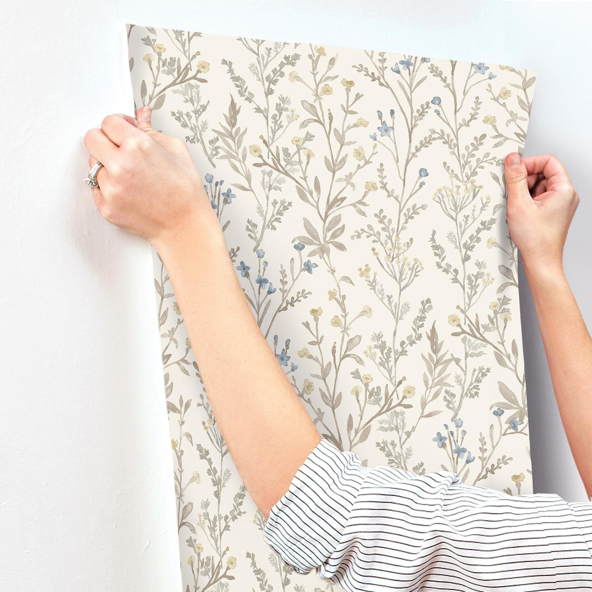 York Laverne Neutral Wildflowers Wallpaper