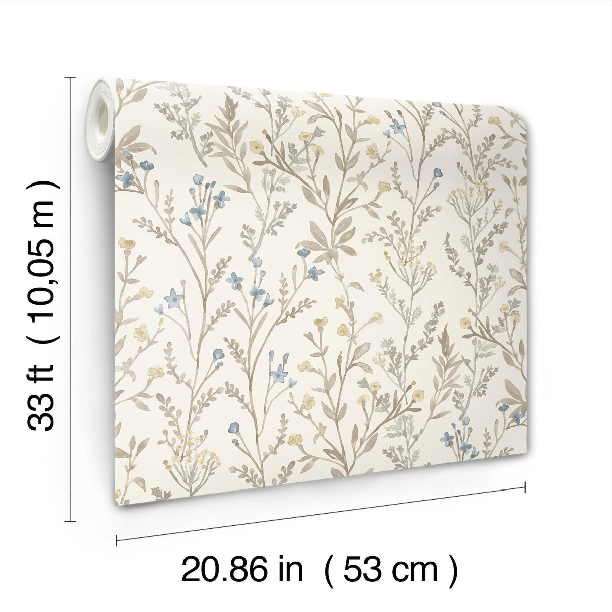 York Laverne Neutral Wildflowers Wallpaper