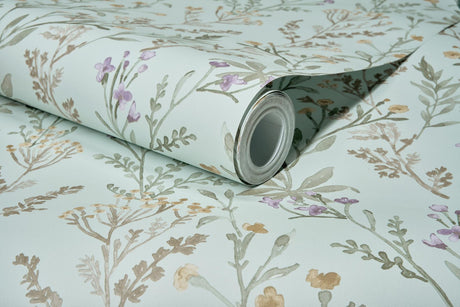 York Laverne Aquamarine Wildflowers Wallpaper