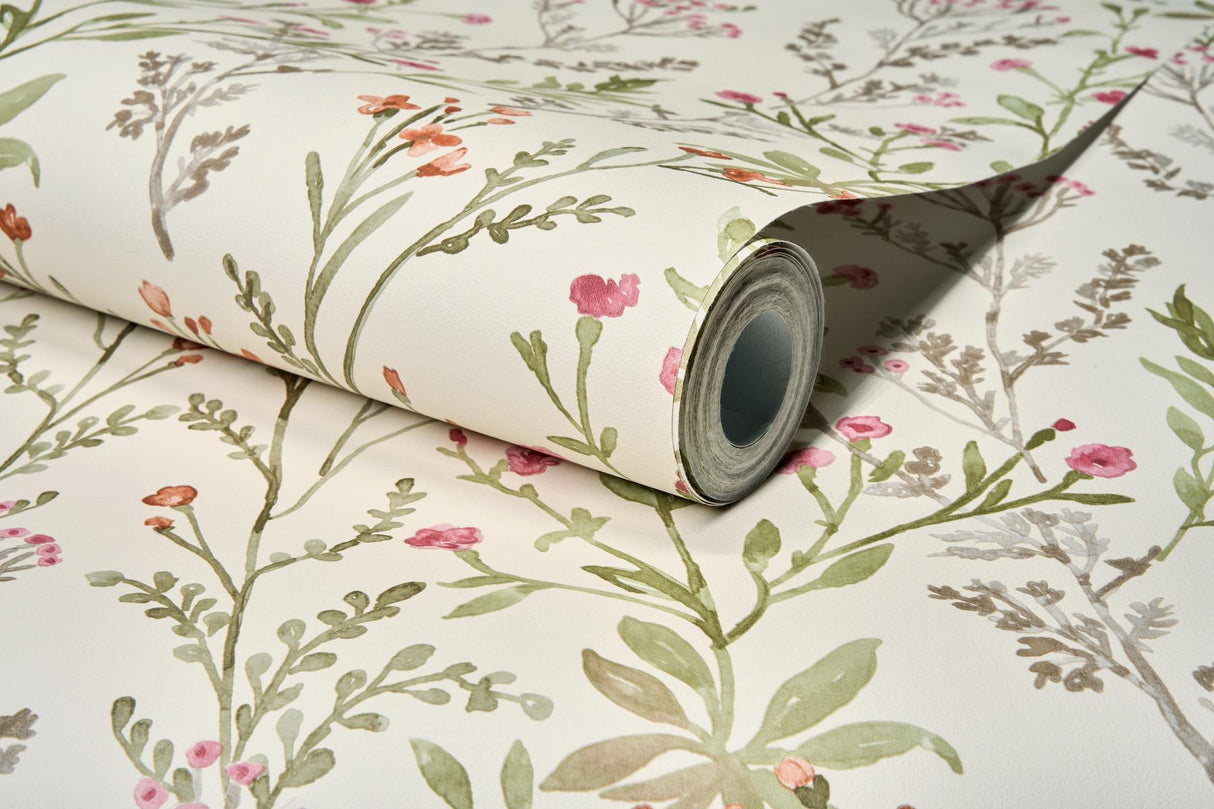 York Laverne Green Wildflowers Wallpaper