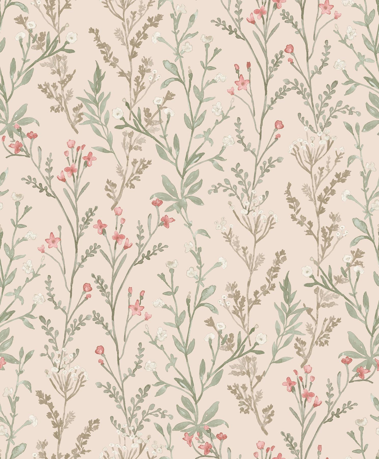 York Laverne Blush Wildflowers Wallpaper