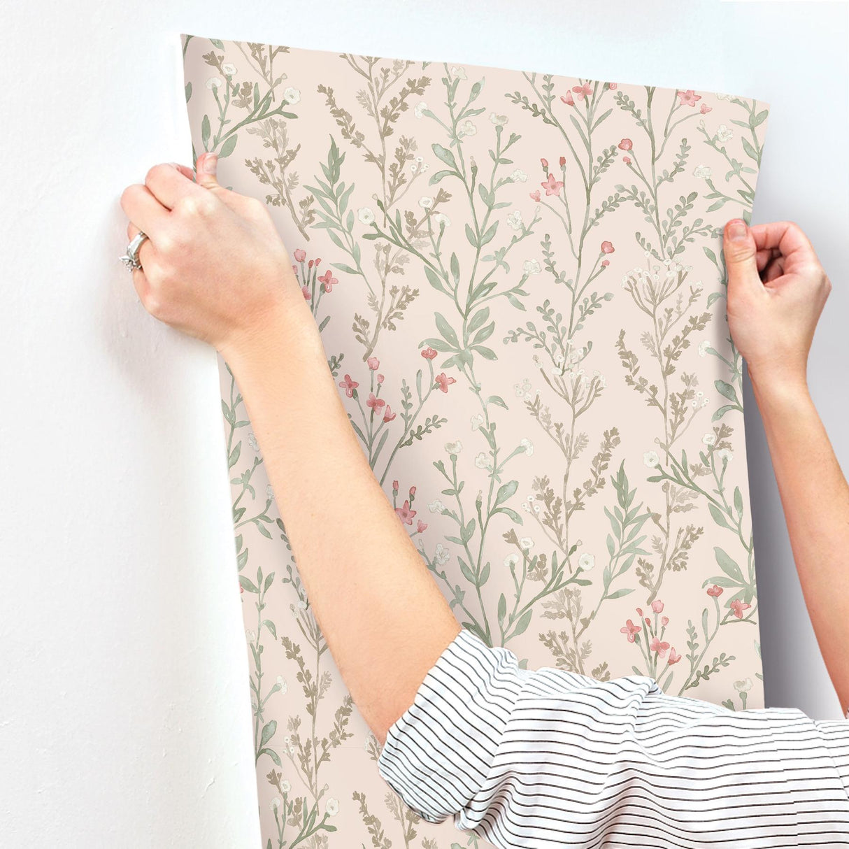 York Laverne Blush Wildflowers Wallpaper