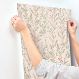 York Laverne Blush Wildflowers Wallpaper