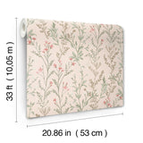 York Laverne Blush Wildflowers Wallpaper