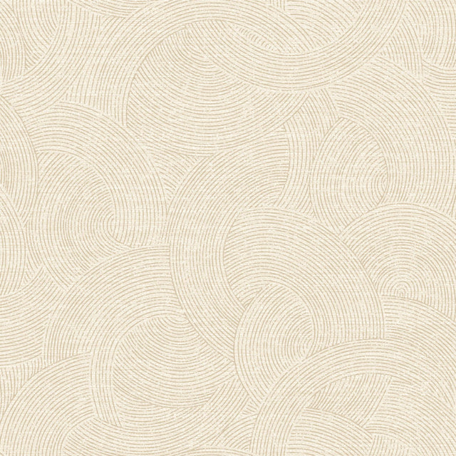 York Harrison Champagne Swirling Geometric Wallpaper