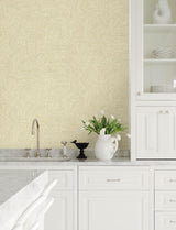 York Harrison Champagne Swirling Geometric Wallpaper