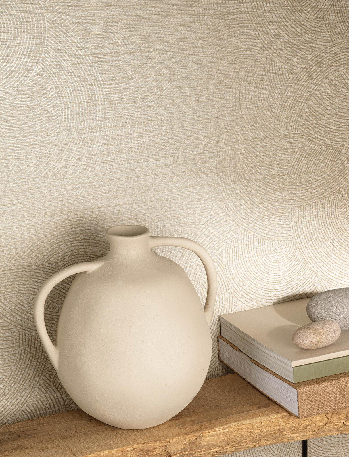 York Harrison Taupe Swirling Geometric Wallpaper