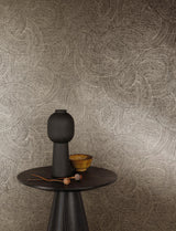 York Harrison Charcoal Swirling Geometric Wallpaper