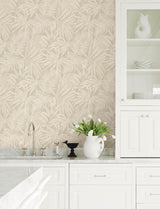 York Sonny Beige Fronds Wallpaper