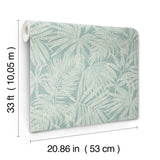 York Sonny Light Blue Fronds Wallpaper