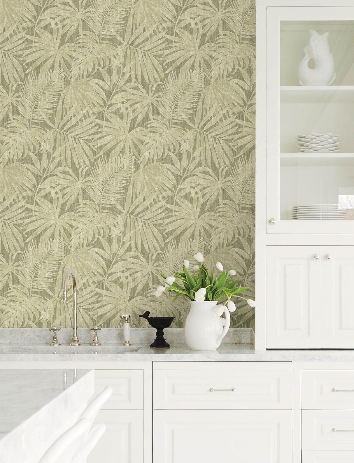 York Sonny Green Fronds Wallpaper