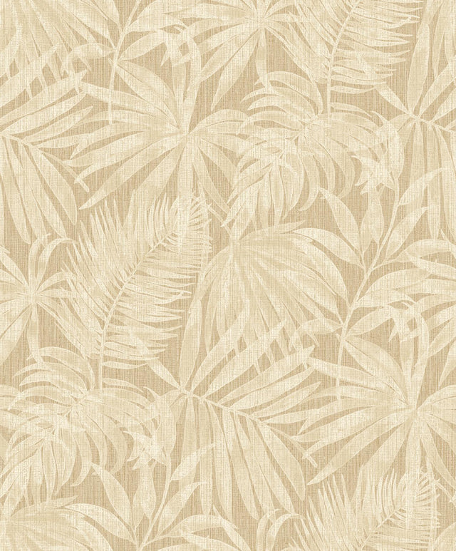 York Sonny Light Brown Fronds Wallpaper
