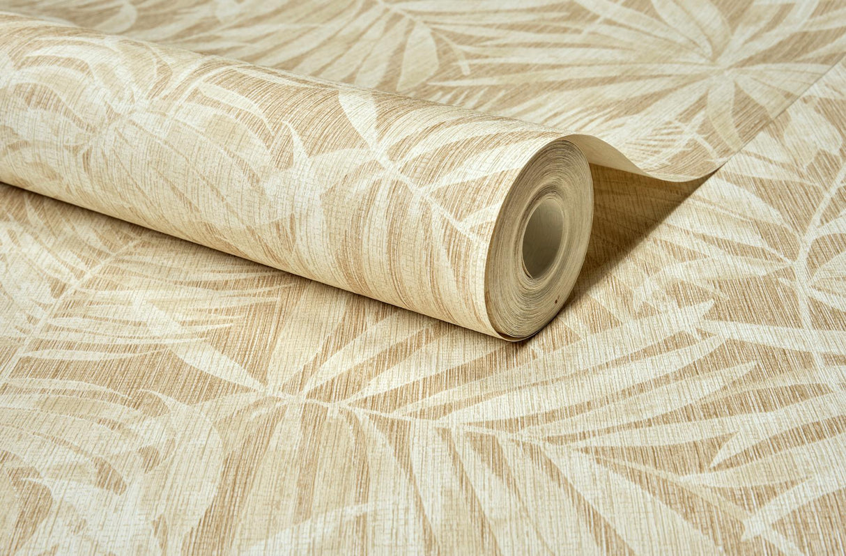 York Sonny Light Brown Fronds Wallpaper