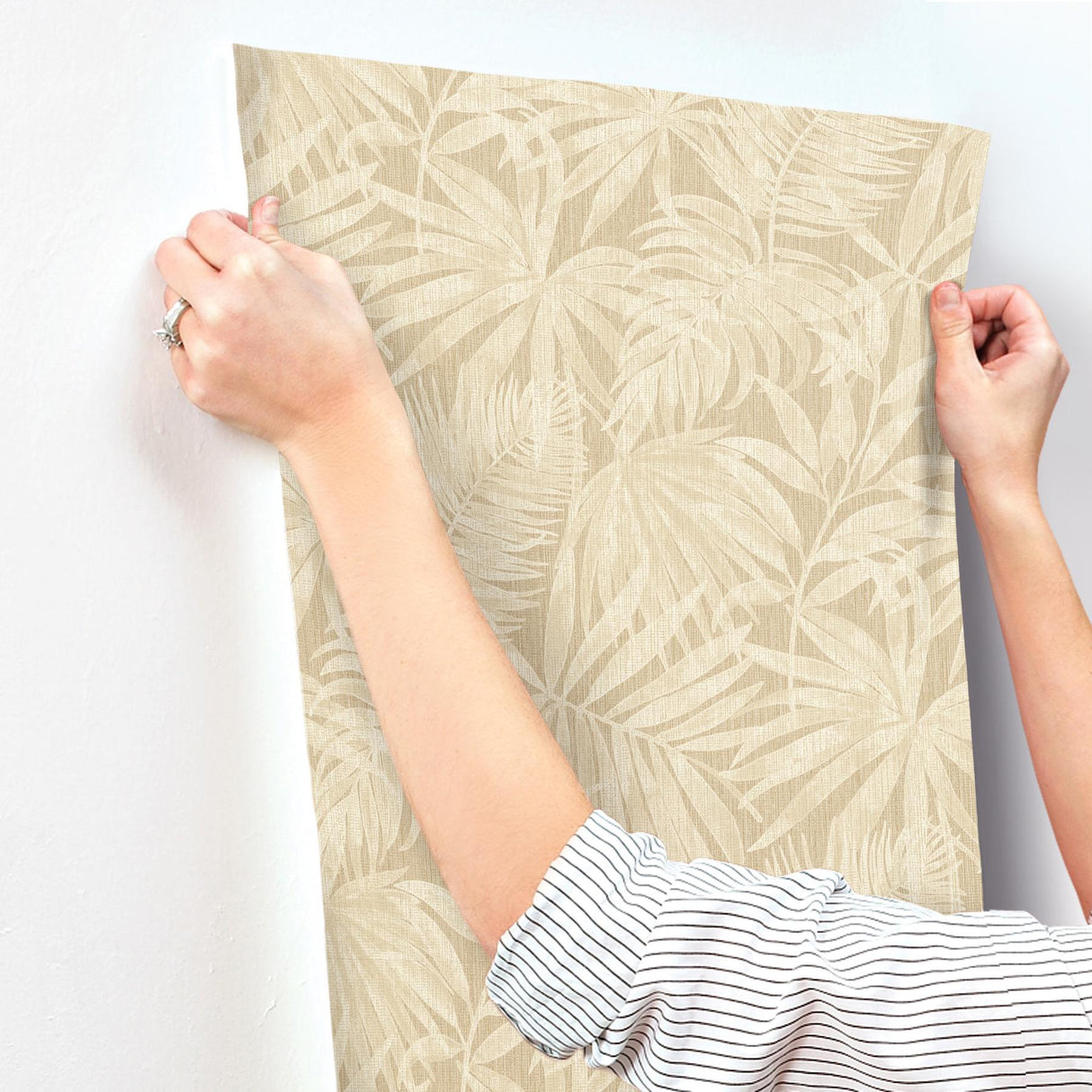York Sonny Light Brown Fronds Wallpaper