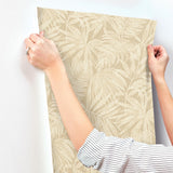 York Sonny Light Brown Fronds Wallpaper