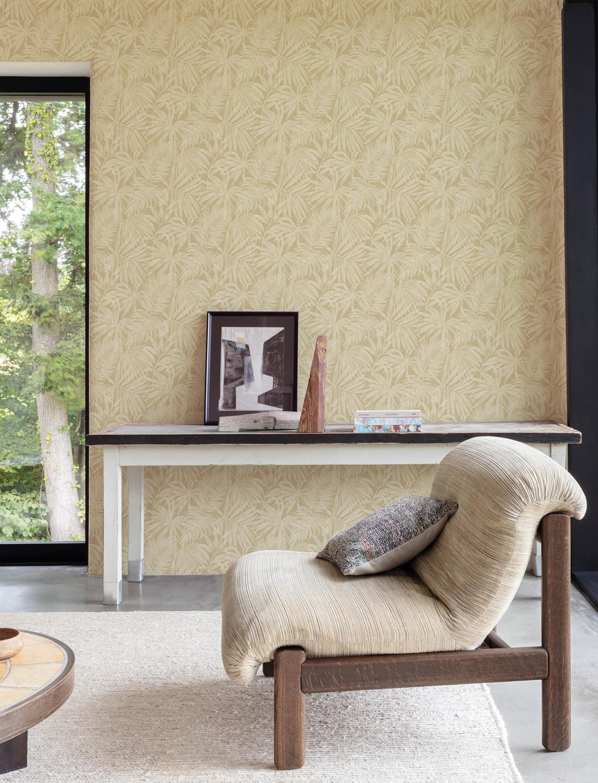 York Sonny Light Brown Fronds Wallpaper