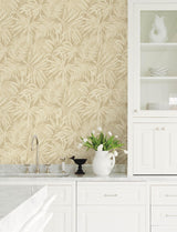 York Sonny Light Brown Fronds Wallpaper