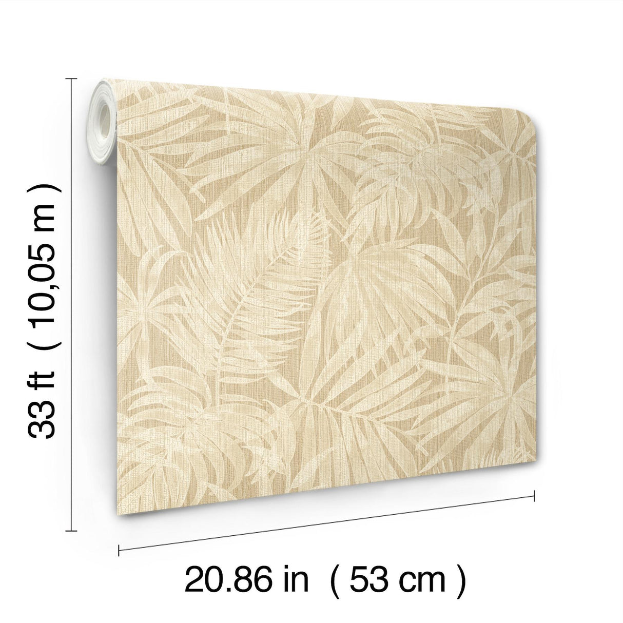 York Sonny Light Brown Fronds Wallpaper
