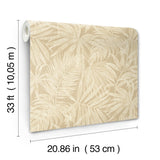 York Sonny Light Brown Fronds Wallpaper