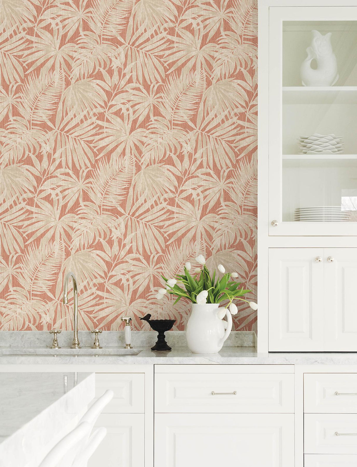 York Sonny Rust Fronds Wallpaper