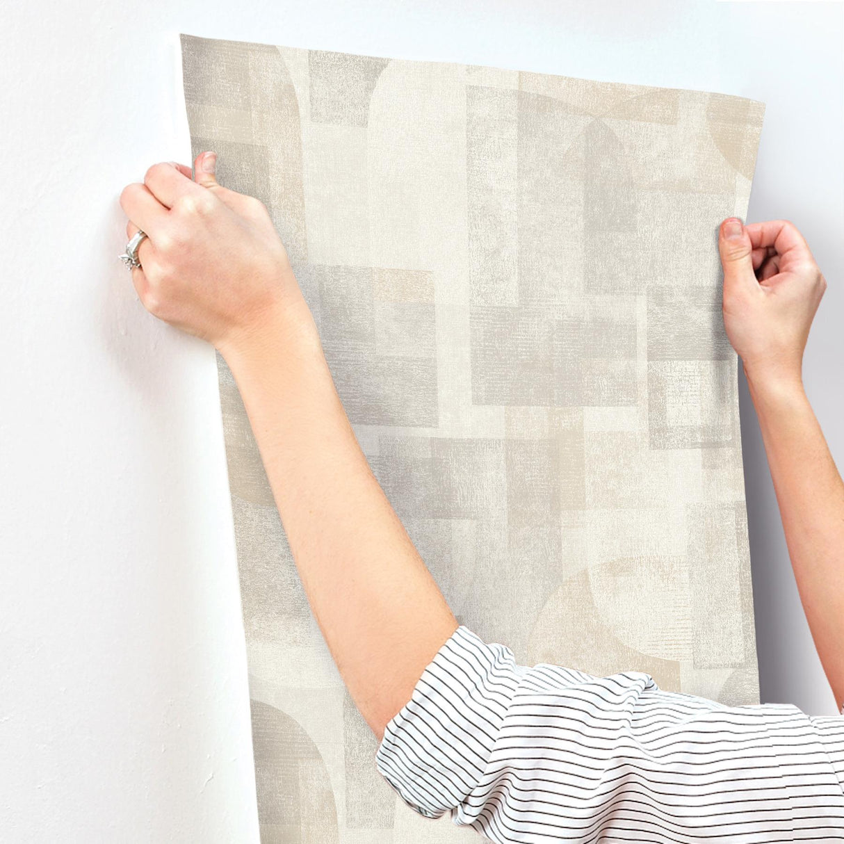 York Cassandra Taupe Block Geometric Wallpaper