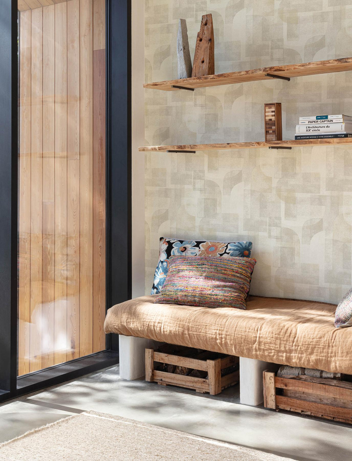 York Cassandra Taupe Block Geometric Wallpaper