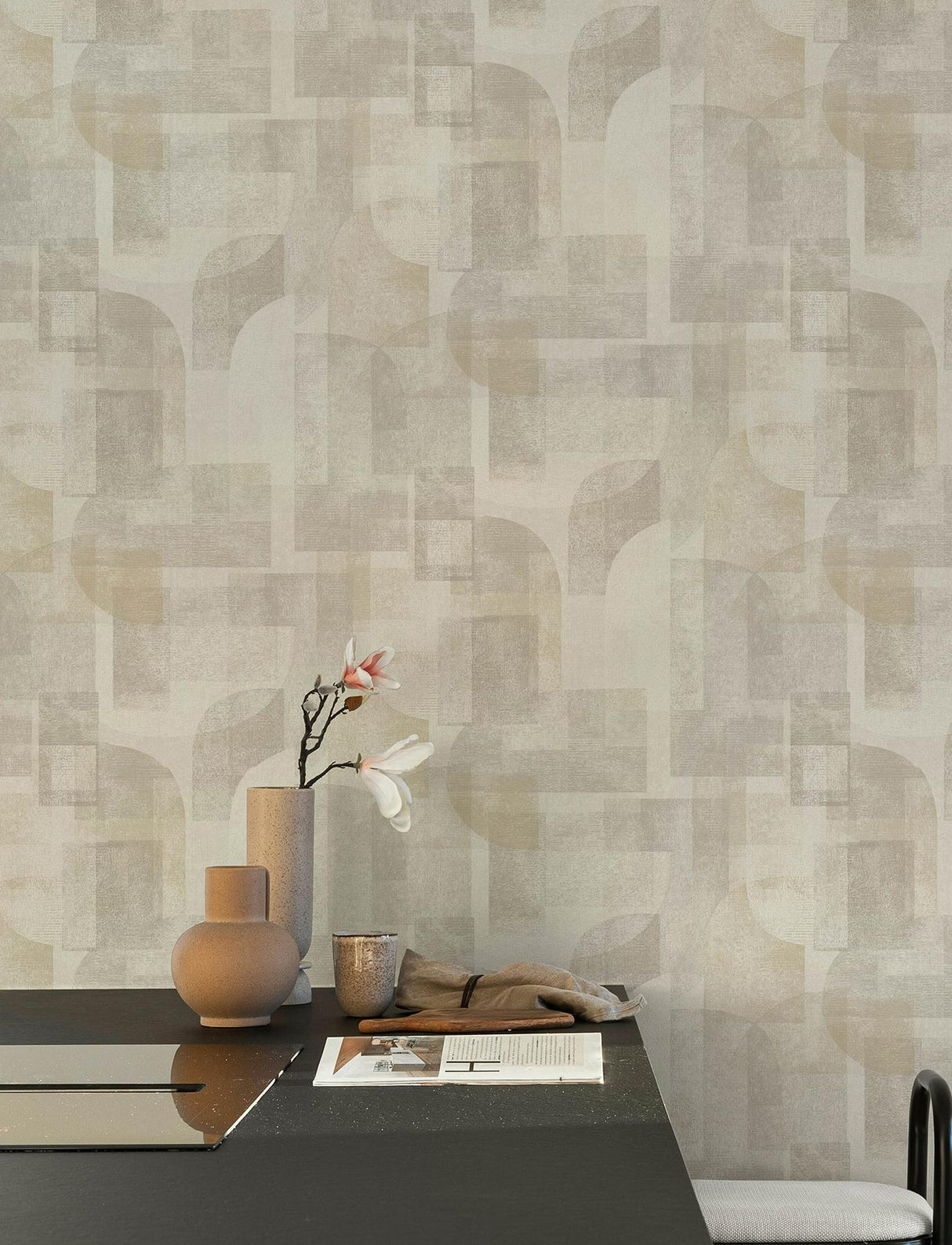 York Cassandra Taupe Block Geometric Wallpaper