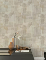 York Cassandra Taupe Block Geometric Wallpaper