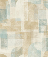 York Cassandra Teal Block Geometric Wallpaper