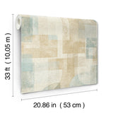 York Cassandra Teal Block Geometric Wallpaper