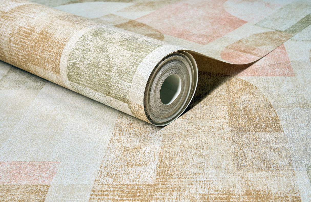 York Cassandra Brown Block Geometric Wallpaper