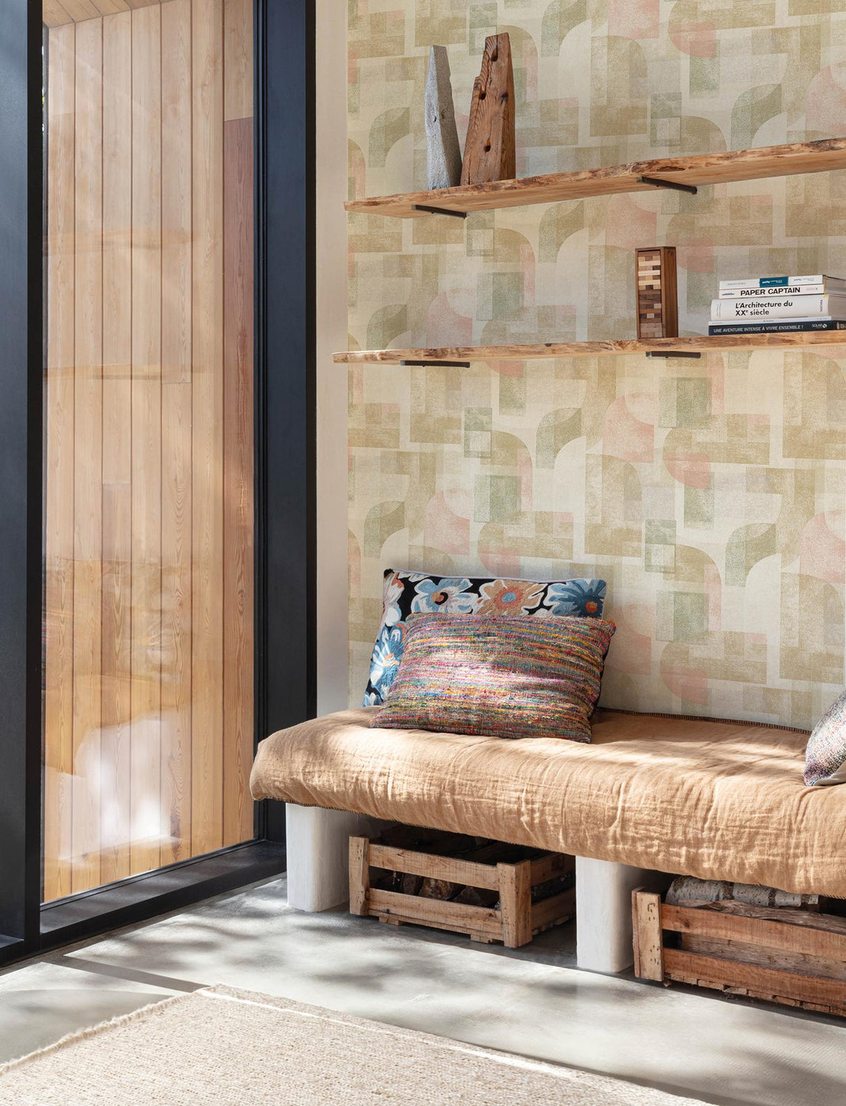 York Cassandra Brown Block Geometric Wallpaper