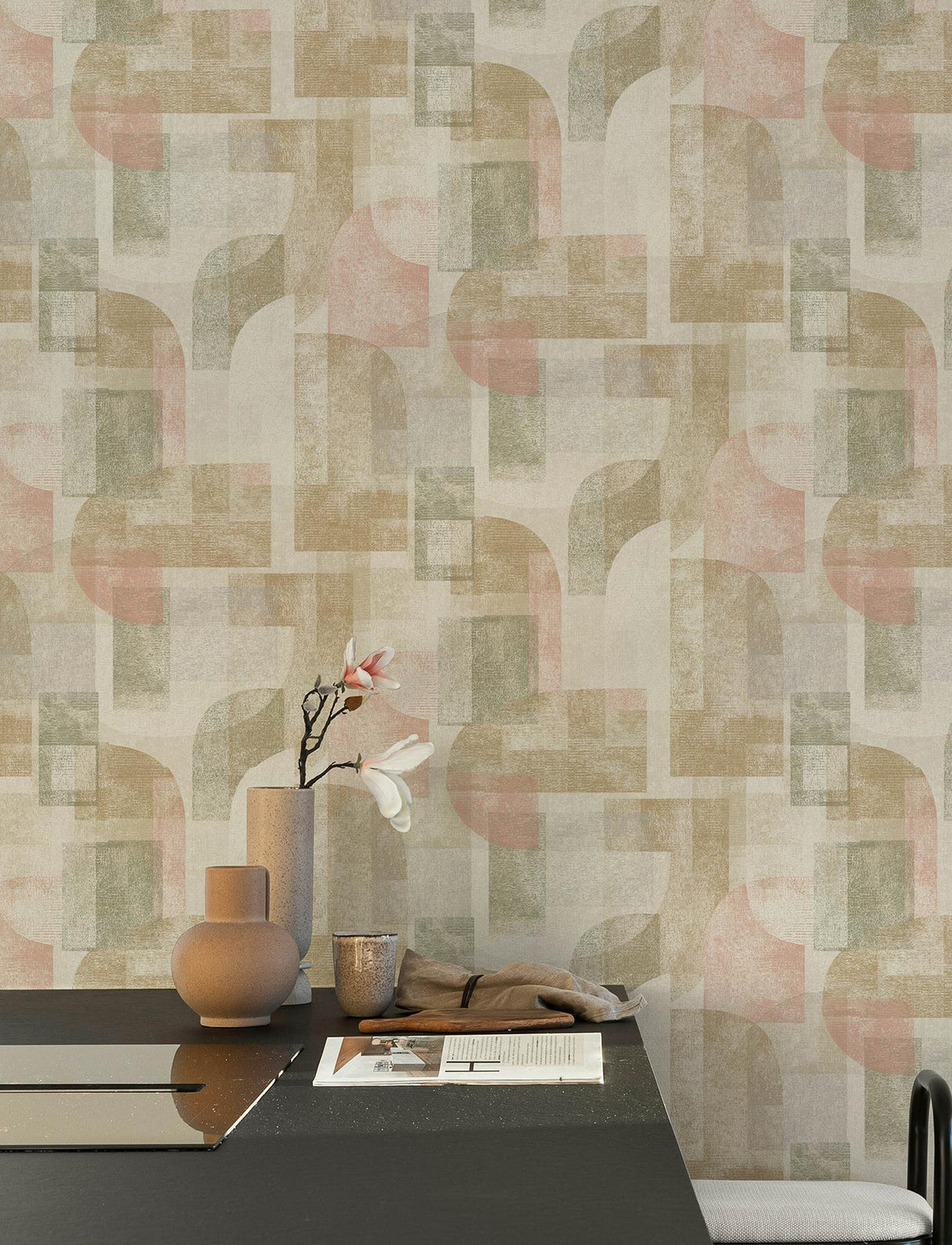 York Cassandra Brown Block Geometric Wallpaper