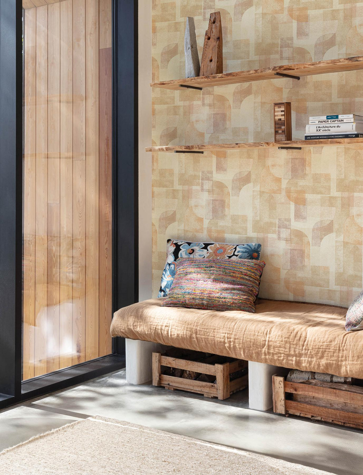 York Cassandra Rust Block Geometric Wallpaper