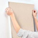 York Sonia Beige Faux Linen Wallpaper