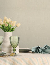 York Sonia Beige Faux Linen Wallpaper