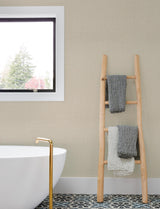 York Sonia Beige Faux Linen Wallpaper