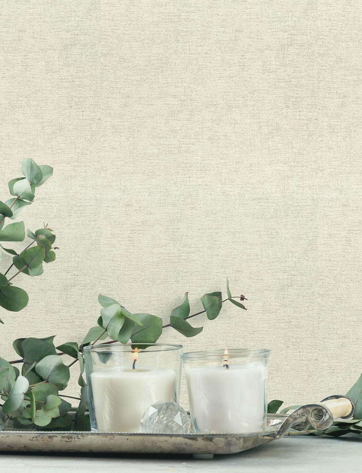 York Tansy Light Grey Distressed Wallpaper