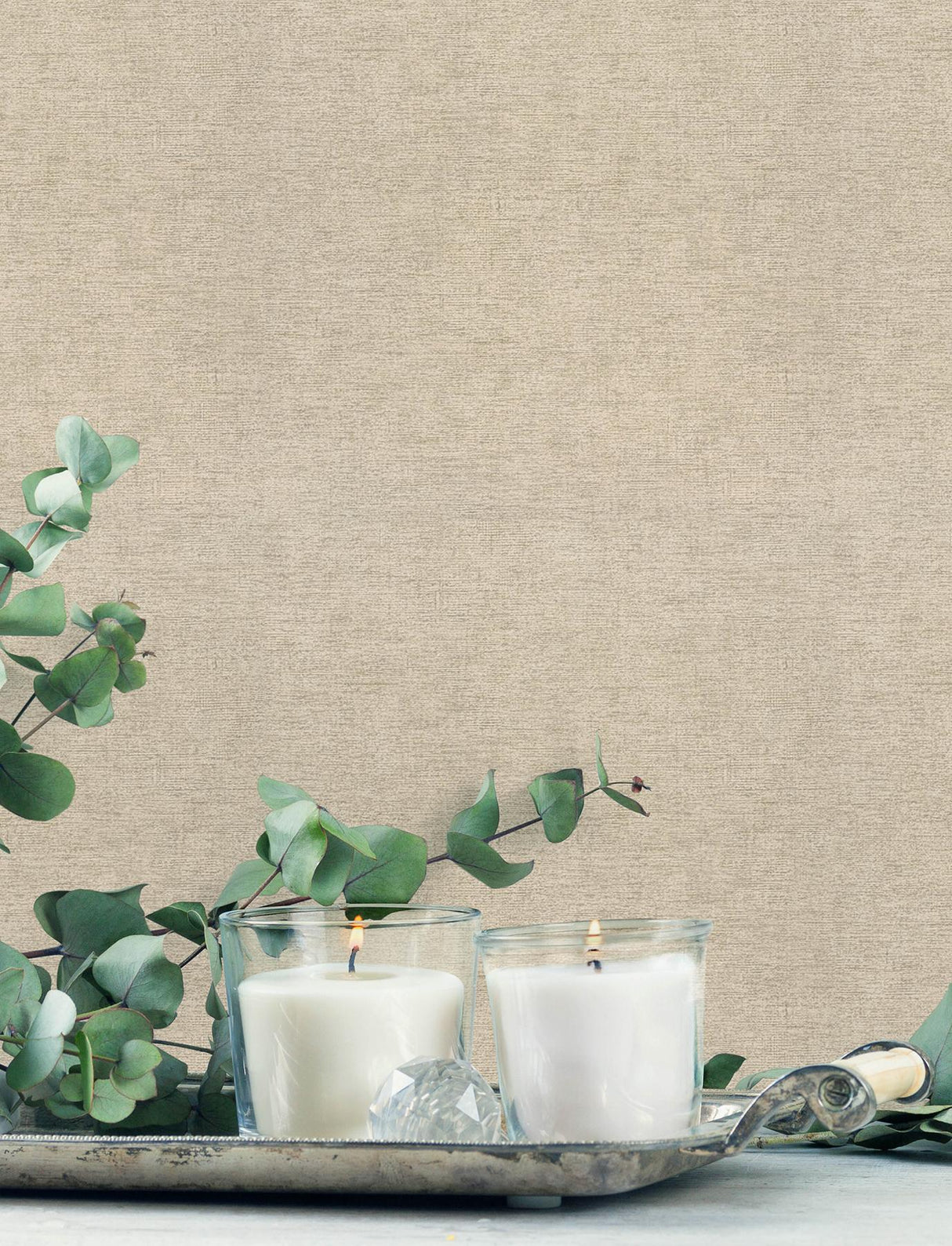 York Tansy Taupe Distressed Wallpaper